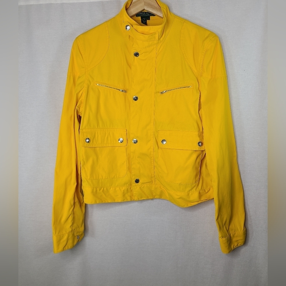 Ralph Lauren Active yellow moto style jacket - Size large